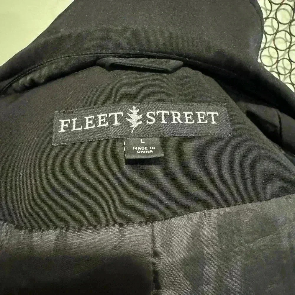 Fleet Street Black Lined Rain Coat - size Large